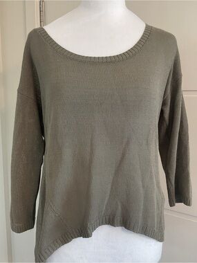 Aritzia Babaton Olive Scoop Neck Lightweight  Knit Top
